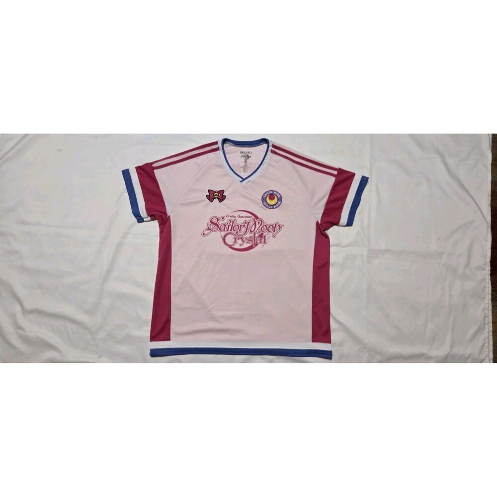 Sailor Moon Crystal Box Lunch Soccer Jersey Shirt Womens  Pink Anime Manga Sz 2x